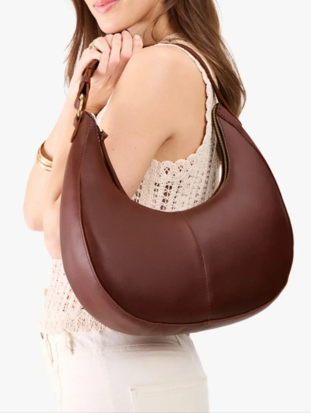 NWOT! Portland Leather Goods, Nora Shoulder Bag, Cognac, MSRP $168